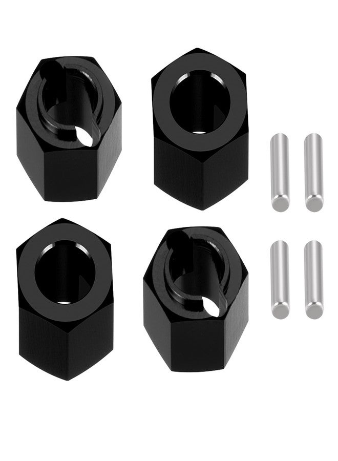MORFUM 4PCS Aluminum Wheel Hex Hub Extenders Adaptor Combiner Coupler with Pin for LO-SI 1/16 Mini-B LO-SI 1/18 Mini-T 2.0 RC Crawler Car Upgrade Parts (Black) - Image 1